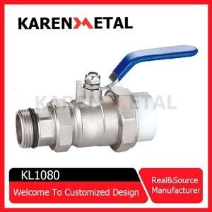 Premium PPR Brass Union Ball Valve z trwałym niebieskim uchwytem