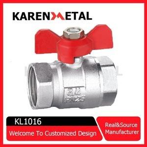 Premium Nickel-Plated Brass Butterfly Handle Ball Valve for Plumbing