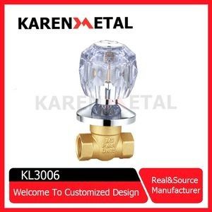 Plastic Transparent Crystal Handle Locking Brass Gate Valve Full Brass Stop Valve