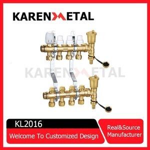 Forged Under Floor Water Radiant Heating Brass Flow Manifold Valve with Flowmeter for Plastic PPR Pipe 1/2" Pex Tube Manifolds